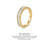 Baguette Cut Cubic Zirconia Half-Eternity Band in 18K Gold Finish