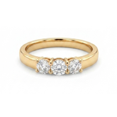 Dainty Trio Brilliant Cut Cubic Zirconia Ring in 18K Gold Plating