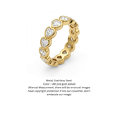 18K Gold Bezel-Set Heart Cut Diamond Eternity Ring