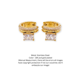 Emery Radiant-Cut Huggie Earrings