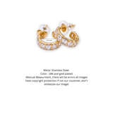 18K Gold Plated Clear Zircon Huggie Hoop Earrings