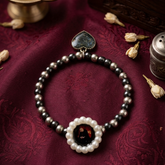 Divine Elegance Monochromatic Spiritual Bracelet with Heart Charm