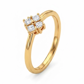 Elegant Gold-Plated Minimalist Four-Stone Diamond Ring