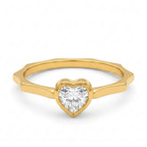Amour Faceted Bezel Heart Ring