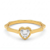 Amour Faceted Bezel Heart Ring
