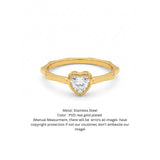 Amour Faceted Bezel Heart Ring
