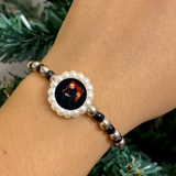 Divine Elegance Monochromatic Spiritual Bracelet with Heart Charm