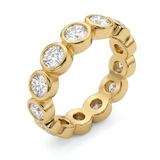 18K Gold-Plated Bezel-Set Round Diamond Eternity Ring
