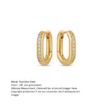 Gold-Tone Pavé-Line Oval Huggie Hoop Earrings