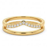 Chevron Double-Band Stack Ring Set