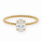 Twisted Rope Oval Solitaire Ring