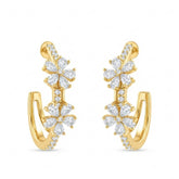 Gold-Tone Double Floral Hoop Earrings