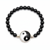 Yin Yang Harmony Black Obsidian Beaded Bracelet