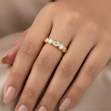 18K Gold-Plated Bezel-Set Round Diamond Eternity Ring