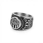 Men's Vintage Bear Claw Celtic Knot Signet Ring in Antique Silver Finish