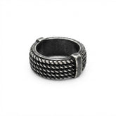 Men's Vintage Multi-Strand Rope Band Ring in Antique Silver Finish