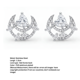 enchanted silver plated moon studs
