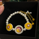 Traditional Meenakari Pearl Charm Bracelet