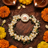 Guru Ji Pearl & Green Ghungroo Bracelet