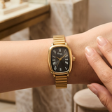 Classic Roman Numeral Gold Watch for Women