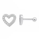 Heart shaped studs D487