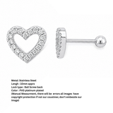 Heart shaped studs D487