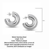 Thick Zircon Studded Hoops D471