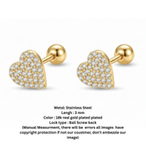 Heart shaped studs D562