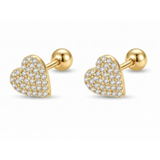 Heart shaped studs D562