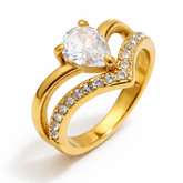 The Serenity Pear Drop Crown Ring