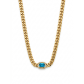 Emerald-Cut Azure Halo Pendant