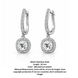Classic Halo Drop Crystal Hoop Earrings