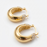 Ava Pave Huggie Hoops