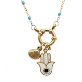 Azure Sea Hamsa Medallion