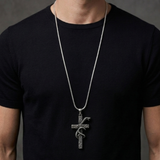 Gothic Serpent Cross Pendant Necklace