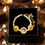 Traditional Meenakari Pearl Charm Bracelet