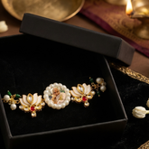 Eternal Bloom: Guruji Swaroop Bracelet with Lotus Enamel Work