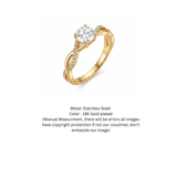 Gold Plated Round-Cut Diamond Twisted Infinity Engagement Ring