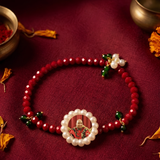 Divine Grace Red Crystal and Pearl Beaded Sacred Bracelet
