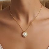 Oval Crystal Twisted Bezel Pendant