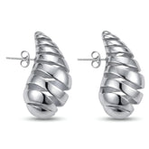 Spiral Silver Plated Teardrops