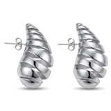 Spiral Silver Plated Teardrops
