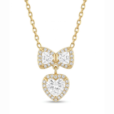 Dual Pear-Cut Drop Pendant Necklace