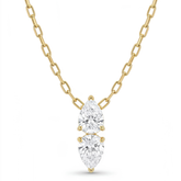 Luxe Two-Stone Pear Solitaire Drop Necklace