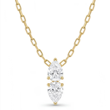 Luxe Two-Stone Pear Solitaire Drop Necklace