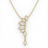 Marquise Bezel Cascade Diamond Pendant Necklace
