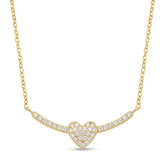 Radiant Heart & Sparkle Bar Solitaire Necklace