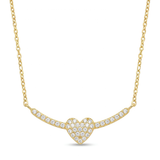 Radiant Heart & Sparkle Bar Solitaire Necklace