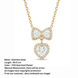 Dual Pear-Cut Drop Pendant Necklace