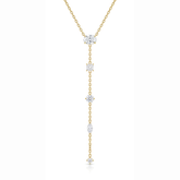 Multi-Cut Gemstone Y-Drop Lariat Necklace